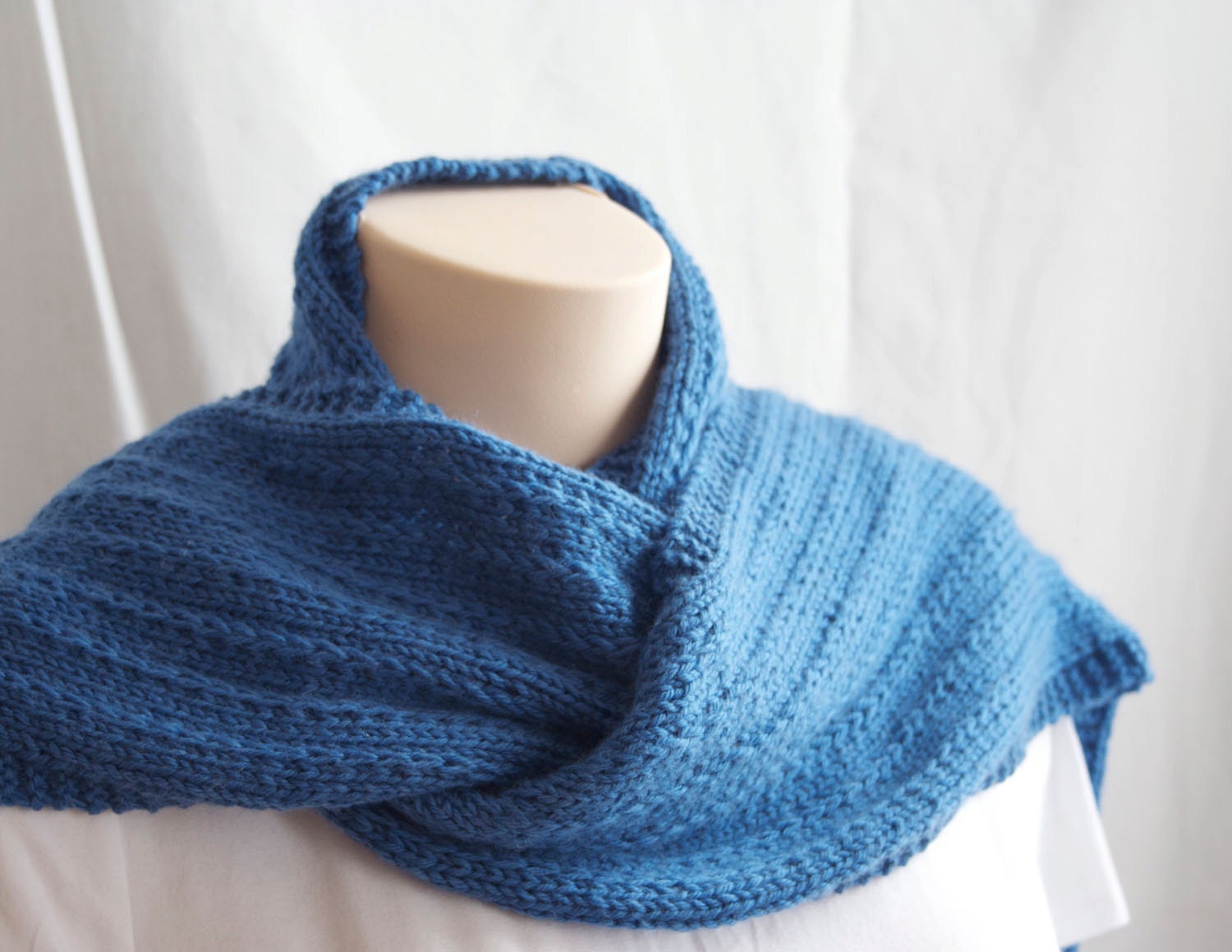 DIGITAL PDF PATTERN - Knit yourself this Scarf - Knitting Pattern Scarf - Knit Pattern Scarf Blue Wool