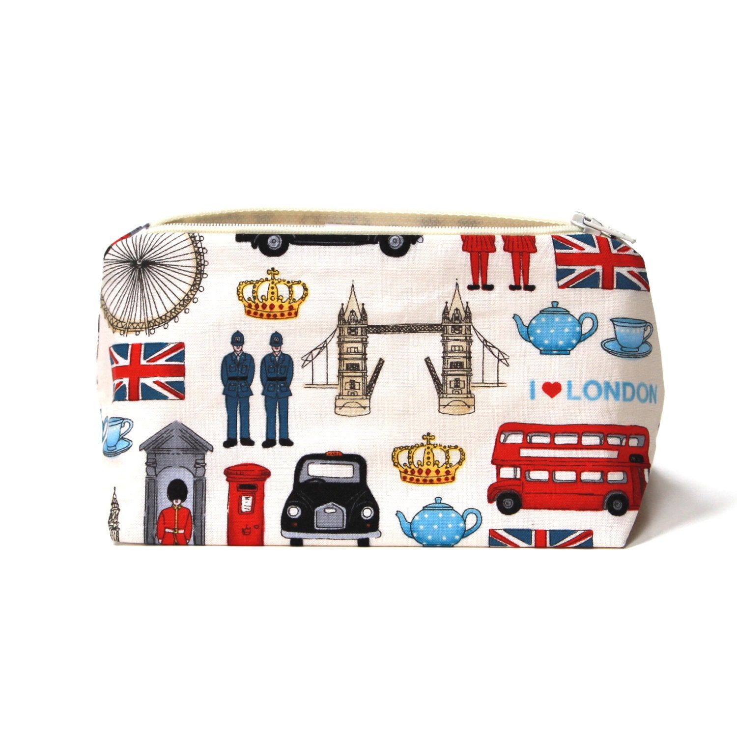 London, England Themed Cosmetic Bag, Cosmetic Case, Makeup Bag - Birthday Gift Idea, Novelty Party Favor, Stocking Stuffer