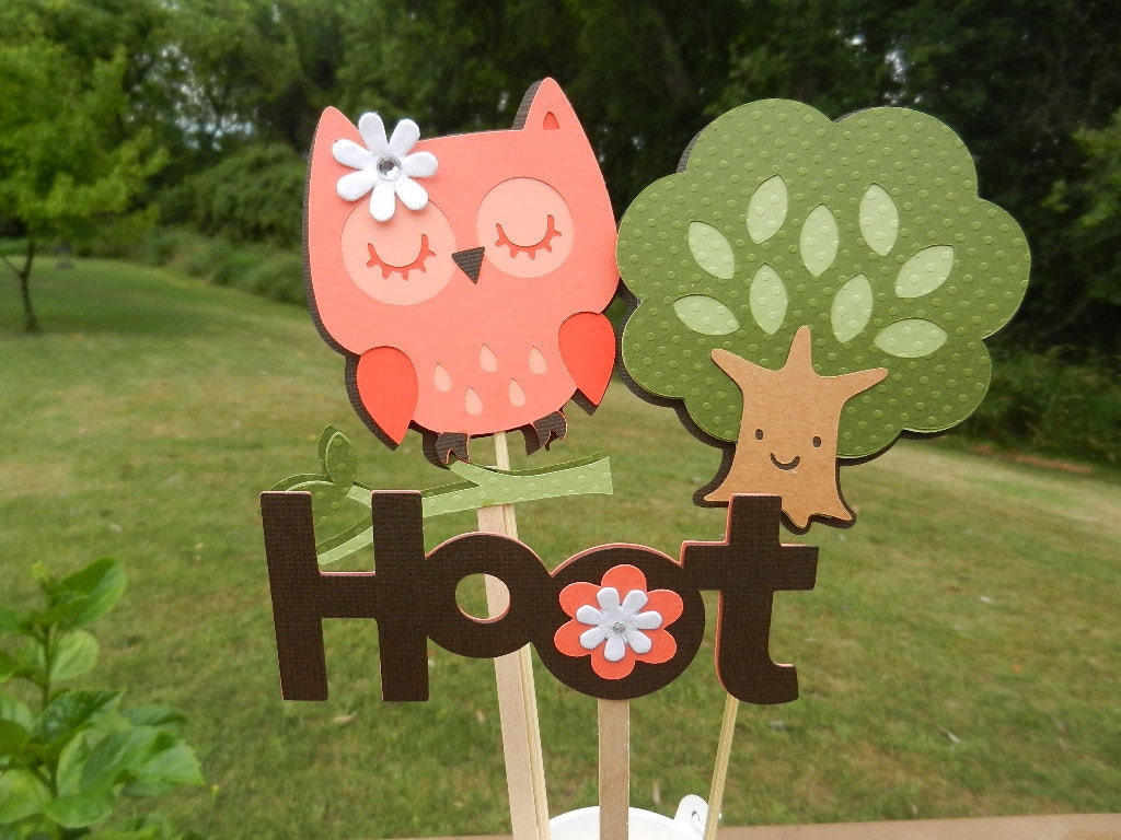 Baby Shower Birthday Owl Orange and Brown Table Decorations
