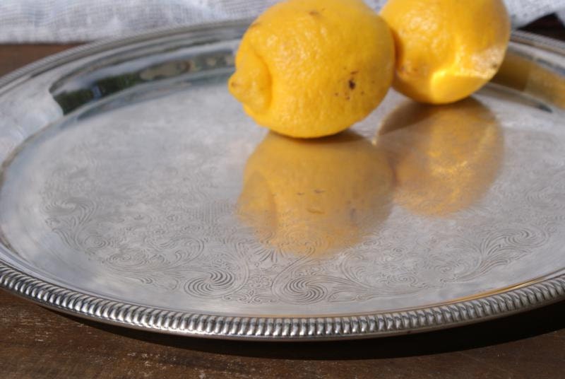 Reticulated Rim Beautiful International Silver Company Etched Tray and Stamped