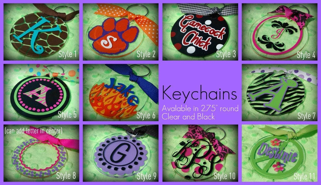 Personalized Acrylic/Vinyl Keychain 2.75"