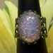 Vintage ice fire opal victorian inspired cabochon filigree ring - adjustable size