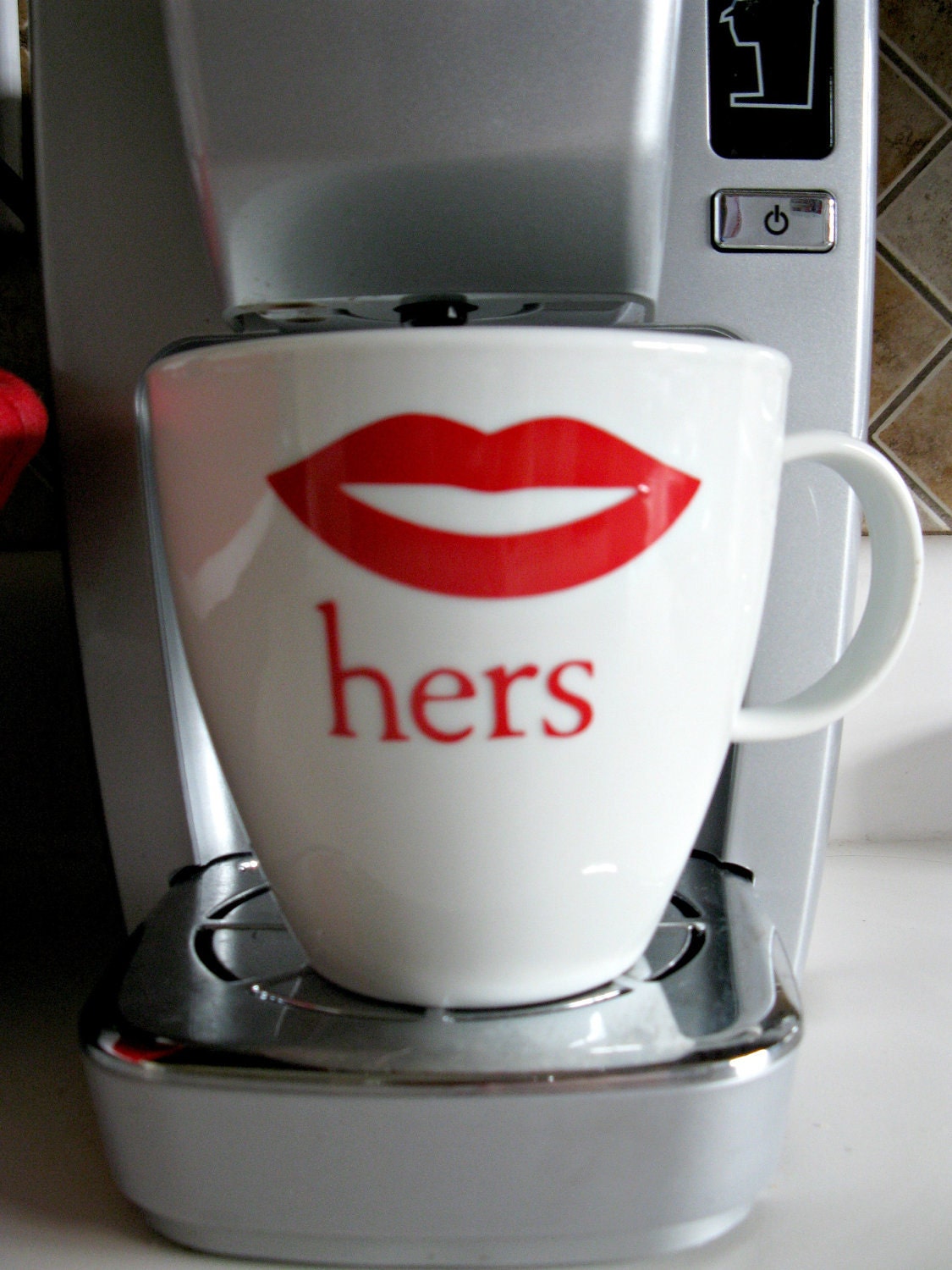 RESERVED for AuroraBleuAtelieR HIS and HERS Mustache and Lips Coffee Mug