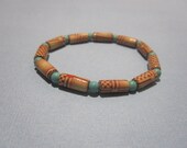 Wood & Turquoise Beaded Bracelet