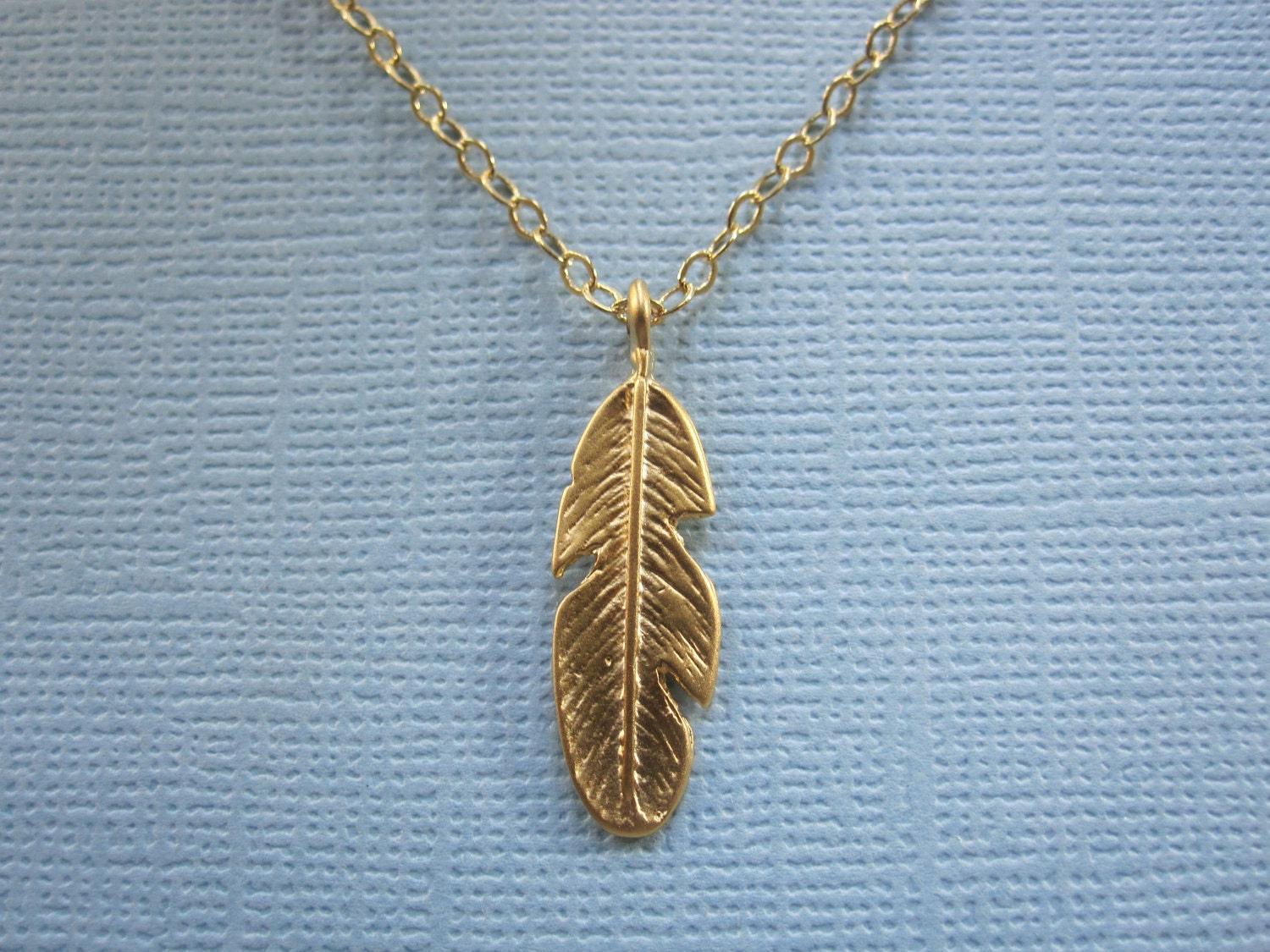 Delicate Small Feather Necklace by MarisaLeeDesigns
