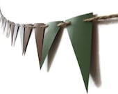 Decorative Paper Bunting, Brown Green Grey, Pennant Flag Banner, Masculine Room Decor, Neutral Home Decor, Natural Look, Photo Prop, Party - ThePaperLake