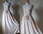 One Shoulder Dress - Bridesmaid Dress Long Evening Gown Ivory Maxi Dress : Prom Queen Collection
