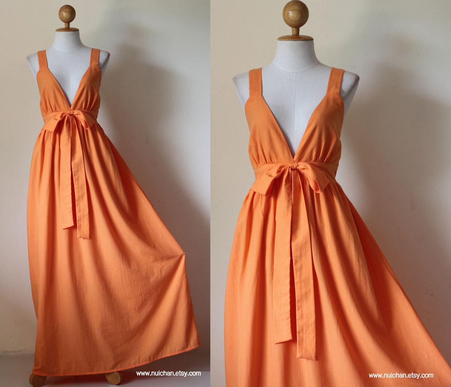 Elegant Yellow Orange Bridesmaid Cocktail Evening Cotton Dress : Love Party Collection