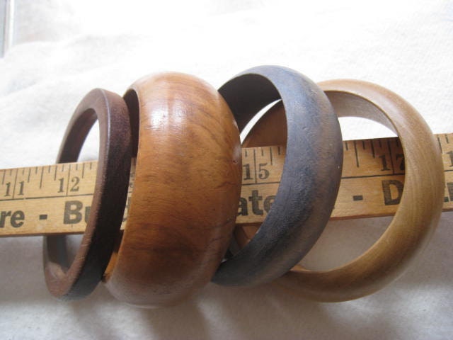 Vintage Wooden Bangle Bracelets
