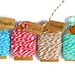 Bakers twine . four colors . red . turquoise . mint . taupe . small . cotton . 40 yards (10 yards rolls) . handmade mini tags . super cute