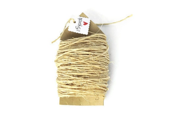 Natural rough sisal cord .15 yards . ivory . string . rope. trim . natural fibers . rustic . gift wrap . other colors available