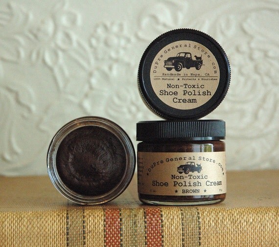 Brown NonToxic Shoe Polish Cream by DuPreGeneralStore on Etsy