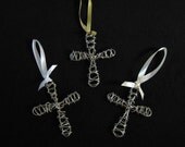 Small Wire Crosses - Set of 3 with ribbons