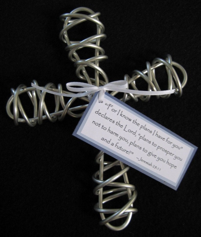 Large Wire Cross w/Verse