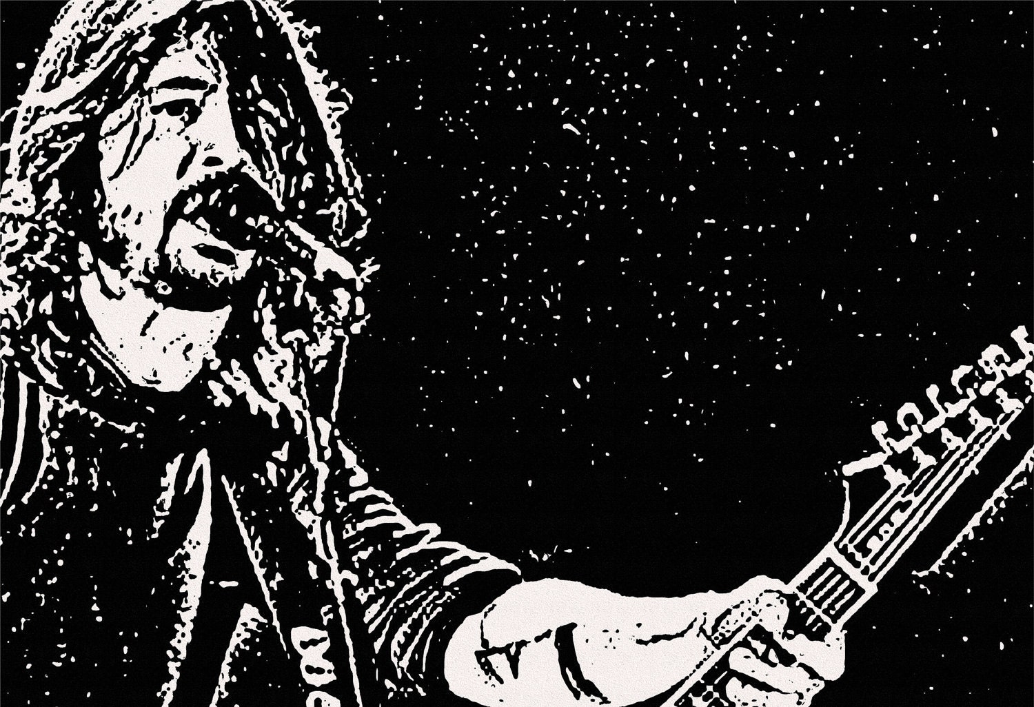 FOO FIGHTERS Original art print Canvas 19x13 Rock by StoneyPrints