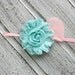 Gorgeous Shabby Chic Flower Headband in Aqua and Pink - m2m matches Matilda Jane Serendipity- Baby Headband, Feather Headband