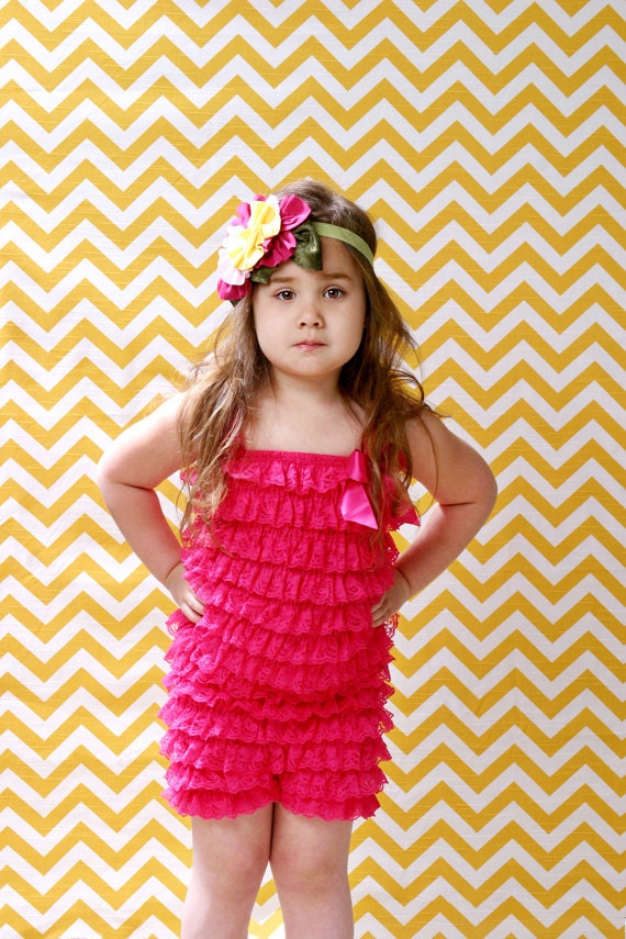 Petti Romper Pettiromper Lace Ruffles with Straps - Raspberry Hot Pink - 6-12, 12 months, 2T, 3, 4, 5, 6 - perfect with pettiskirt