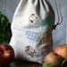 cotton produce/storage bag in blue & brown leaves