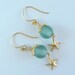 Earrings Lampwork Bead - ' Crystal Beach'