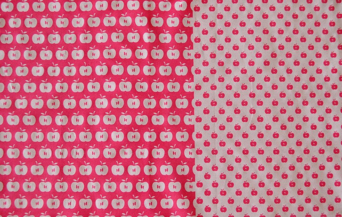 APPLES hand printed fabric quarter