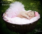 pink tutu photoprop newborn photoprop baby shower baby tutu custom tutu Little Angels Baby Ambrielle Pink and White Tutu Set