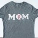 HAND STITCHED Baseball MOM t-shirt