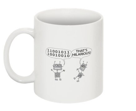 Coffee mug with robots Royalty Free Image DIY