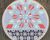 NATIVE LACE painting on vintage hankie