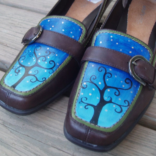 My Blue Heaven painted shoes W8.5
