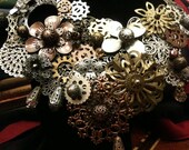 Custom Steampunk Filigree Chain Bib Necklace and Earring set