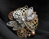 Custom Dragonfly Steampunk Pendant