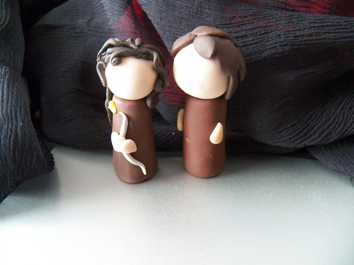 Hunger Games Gale and Katniss Polymer Clay Sculpture