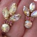 Rhinestone Earrings Aurora Borealis Crystal and Pink Stones