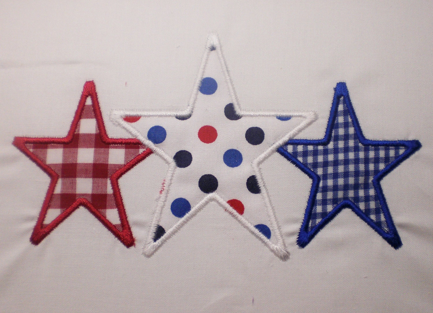 4th of July 3 star Monogram  Embroidery Design Applique