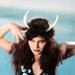 Antler Headdress Belly Dance dark fantasy Headband gothic Black Monster Fur Cosplay glitter horns OOAK