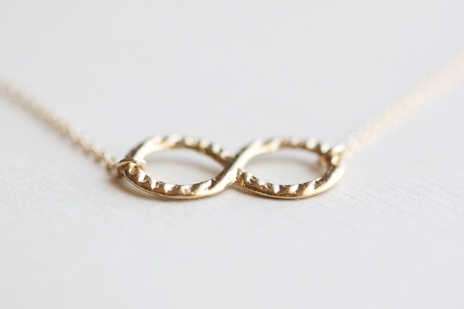 Infinite Love Gold Necklace - small infinity circles on 14k gold fill chain, simple everyday jewelry by petitor