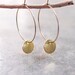 Gold Coin Hoops Earrings - chic and modern minimalist everyday jewelry by petitor