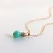 Turquoise Accent Necklace - tiny crystal bead 14 karat gold filled simple everyday jewelry by petitor