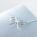 Bow Sterling Silver Necklace - simple minimalist tie the knot ribbon everyday jewelry by petitor