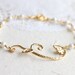 Gold Pearl Bracelet - vermeil flower vine and wire wrapped freshwater white pearls