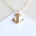 Anchor Necklace - nautical gold vintage inspired jewelry, 14k gold filled simple everyday jewelry by petitor
