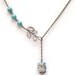 Fancy Antiqued Brass Leaf Turquoise Porcelain Owl Necklace