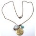 Antiqued Brass Tree Turquoise Porcelain Owl Necklace