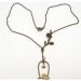 Antiqued Brass Branch  Bird Necklace