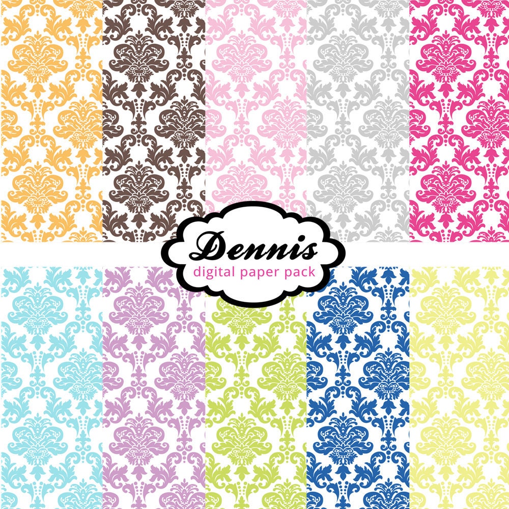 BUY 2 GET 2 FREE - Digital Scrapbook Paper Clip Art - Damask Sweet Patterns Collection - dgd102