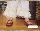 Timeless Treasures.. Chantilly lace double ruffle Capri length pants  Size 12 month to girls 6.