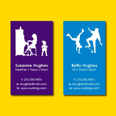 White Silhouette Calling Cards - Set of 40