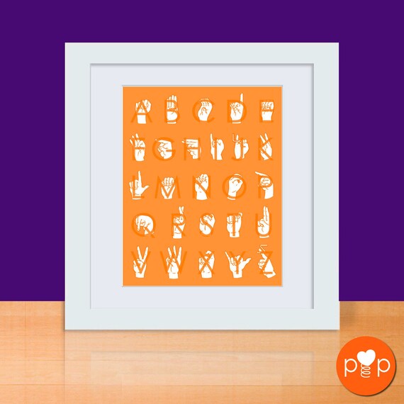 items-similar-to-sign-language-alphabet-art-print-custom-11-x-14