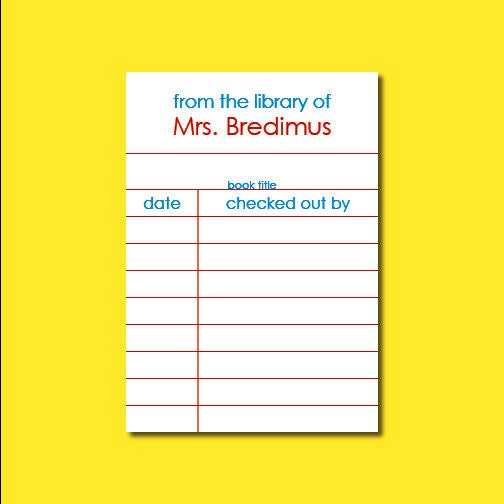 Personalized Library Cards - Set of 10