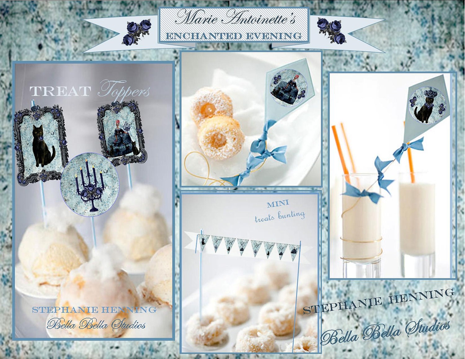 MARIE ANTOINETTE Enchanted Evening PRINTABLE Party Toppers - Instant Download by Bella Bella Studios Il_570xn